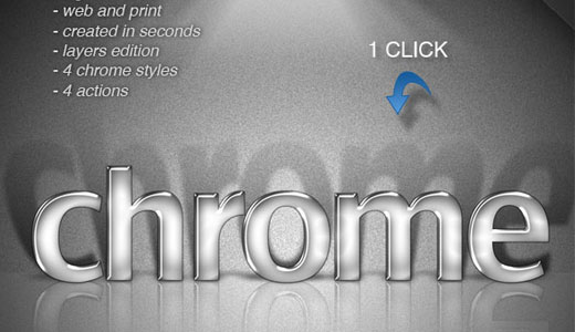 Photoshop Chrome Text – Light Shadow Reflection
